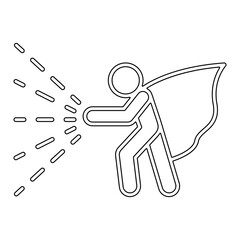 Man hero icon in line style