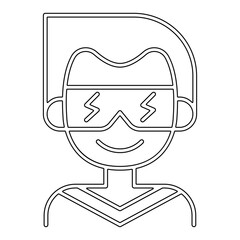 Super hero icon in line style
