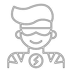Obraz premium Super hero icon in line style