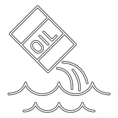 Throwing oil into the river icon in line style