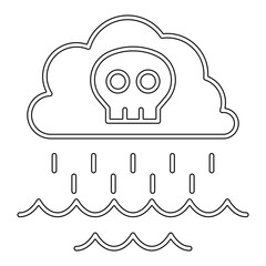 Acid rain icon in line style