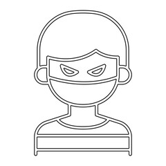 Terrorist icon in line style
