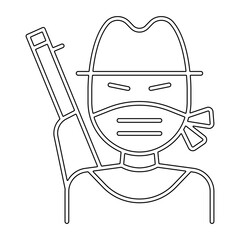 assassin icon in line style