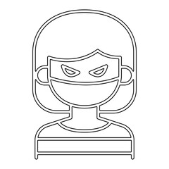 Terrorist icon in line style