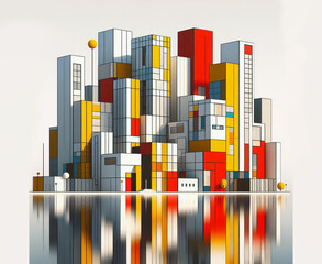 abstract city view