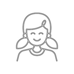 Girl icon in line style
