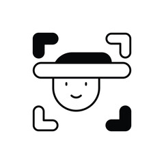 Face Recognition vector icon stock illustration
