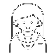 Secretary, business woman icon in line style