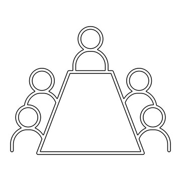 meeting table outline people clip art preview