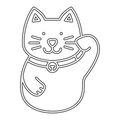 Maneki neko icon in line style