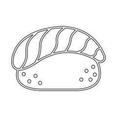 Salmon sushi icon in line style