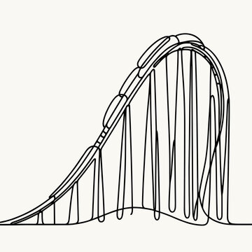 black line art rollercoaster ride clip art preview