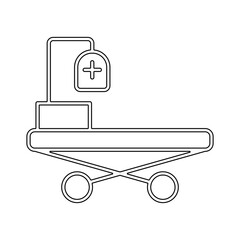 Patient bed icon in line style