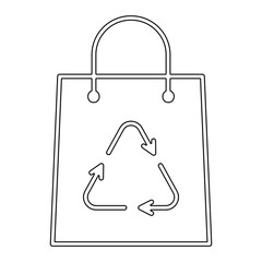 Recycle bag icon in line style