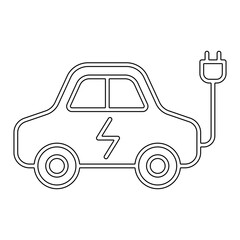 Electric car icon in line style