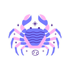 Cancer  zodiac sign in minimalist modern style
