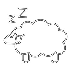 Counting sheep icon in line style