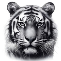 Fototapeta premium 흰 배경, 호랑이, 펜슬 드로잉, jpeg (white background, tiger, pencil drawing, jpeg)