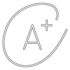 A plus score icon in line style