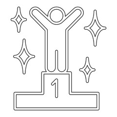 Winner icon in line style