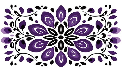 Fototapeta premium Ornamental floral design pattern with leaves, decorative background for invitations or greetings