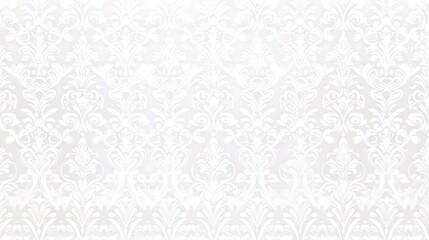 Fototapeta premium Ornate floral pattern fading into white. Subtle vintage design suitable for wedding stationery or background