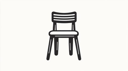 Simple outline drawing of a wooden chair