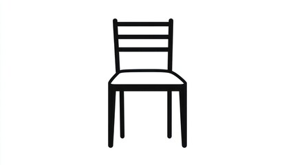 Simple chair illustration, outline style, front view