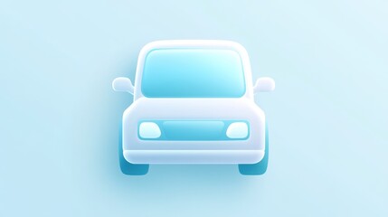 Obraz premium 3D car icon on pastel background. Possible use design element, iconography, illustration
