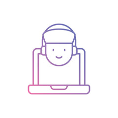 Virtual Assistant vector icon stock illustration