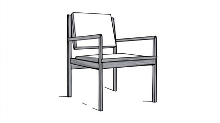Modern chair sketch, simple design, interior concept, for furniture catalog
