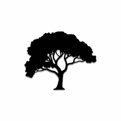 Tree silhouette icon for nature and environmental themes