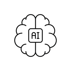 Ai Brain vector icon stock illustration