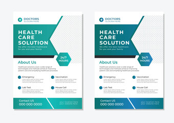 Creative Modern Fresh Clean Clear flyer or Medical Best flyer design template.