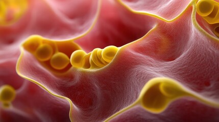 macro abstract red and yellow organic texture