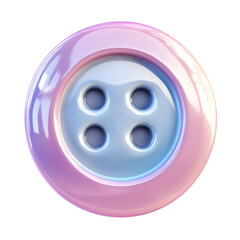 Round and Glossy Pink and Blue Sewing Buttons on White Background