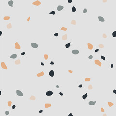 Terrazzo Seamless Pattern with Mixed Speckled Stones
