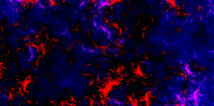 Fototapeta Abstract fractal art background motion Fantastic dark red energy flow with some purple hue on a dark canvas. Red grunge texture with purple flash textured aquarelle deep black canvas for modern art.