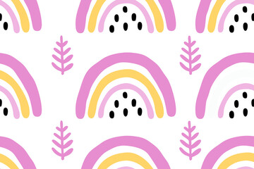 Pastel Rainbow Seamless Pattern Design