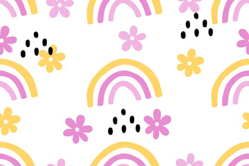 Pastel Rainbow Seamless Pattern Design