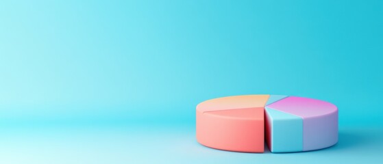 Colorful Pie Chart on Blue Background