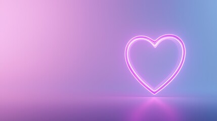 Digital illustration of a heart-shaped neon sign. the heart is in the center of the image and is made up of a thin, curved line that forms a heart shape.
