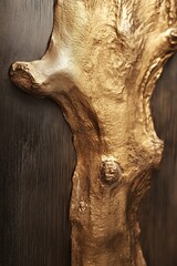 A captivating close-up of golden textures on wood, showcasing intricate details and artistic allure.
