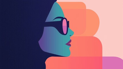 Illustration of a woman's face in profile. the woman's head is facing towards the left side of the image, with her eyes closed and her lips slightly parted.