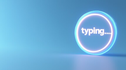 Obraz premium 3d rendering of a blue circle with the word 