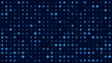 Pattern with plus symbol different size and opacity 