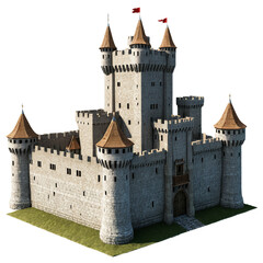 Fototapeta premium medieval castle isolated on transparent background
