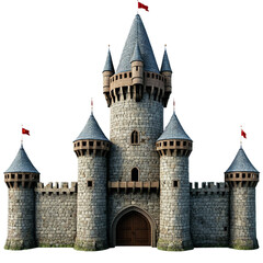 Fototapeta premium medieval castle isolated on transparent background