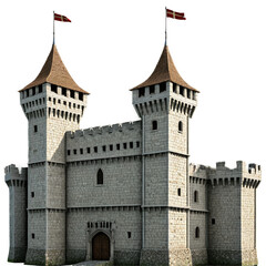 Fototapeta premium medieval castle isolated on transparent background