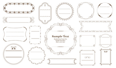 Design elements set. Set of Decorative vintage frames and borders. Floral ornament. Vector design.eps